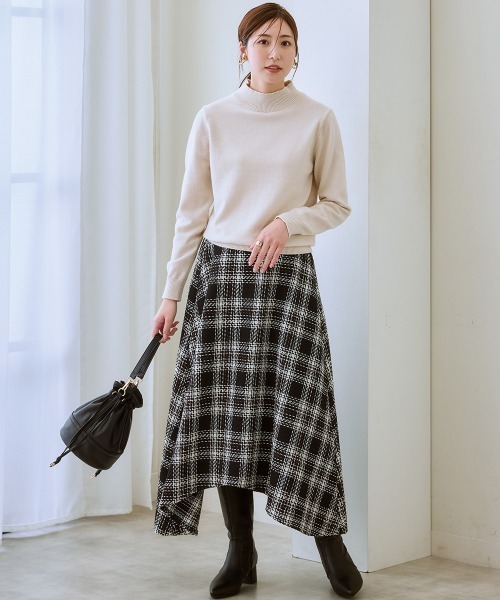 ハイネックニット（毛玉になりにくい・タンブル乾燥OK）（ニット