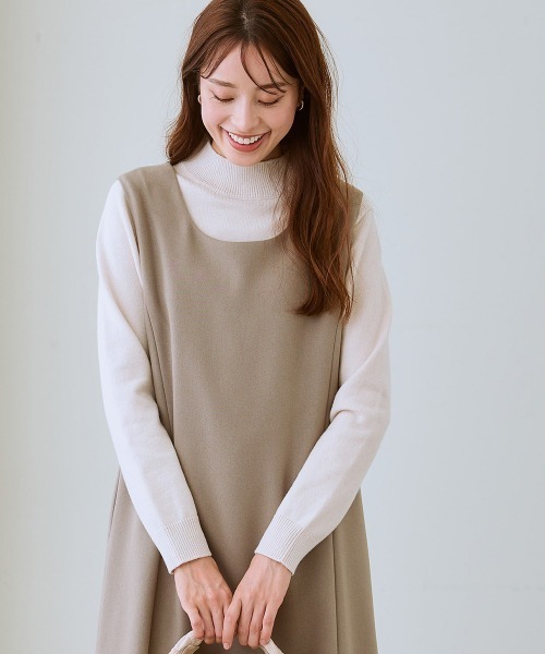 7days Life Styling(セブンデイズライフスタイリング)の「ハイネックニット (洗濯機OK)(ニット/セーター・レディース・アイボリー/ラベンダー/杢グレー/ブラック・S/M/L/LL/3L)」の13枚目の写真