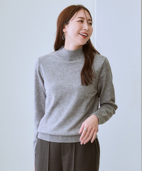 ニットセーター ハイネックニット（毛玉になりにくい・タンブル乾燥OK）（ニット