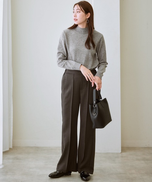 7days Life Styling(セブンデイズライフスタイリング)の「ハイネックニット (洗濯機OK)(ニット/セーター・レディース・アイボリー/ラベンダー/杢グレー/ブラック・S/M/L/LL/3L)」の18枚目の写真