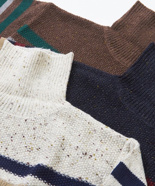 【セール】バルキーボーダーオフタートルプルオーバーニット（ニット/セーター）｜CUBE SUGAR（キューブシュガー）