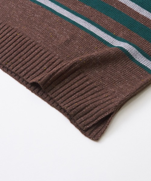 【セール】バルキーボーダーオフタートルプルオーバーニット（ニット/セーター）｜CUBE SUGAR（キューブシュガー）