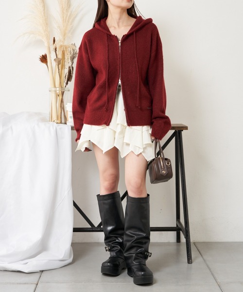 RAY CASSIN(レイカズン)の「ティアードミニスカパン(スカート・レディース・ブラック/カーキ/ホワイト・FREE)」の4枚目の写真