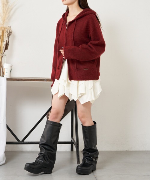 RAY CASSIN(レイカズン)の「ティアードミニスカパン(スカート・レディース・ブラック/カーキ/ホワイト・FREE)」の5枚目の写真