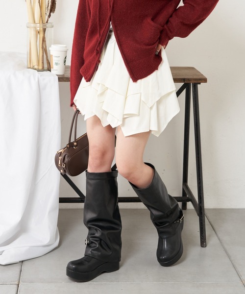 RAY CASSIN(レイカズン)の「ティアードミニスカパン(スカート・レディース・ブラック/カーキ/ホワイト・FREE)」の7枚目の写真