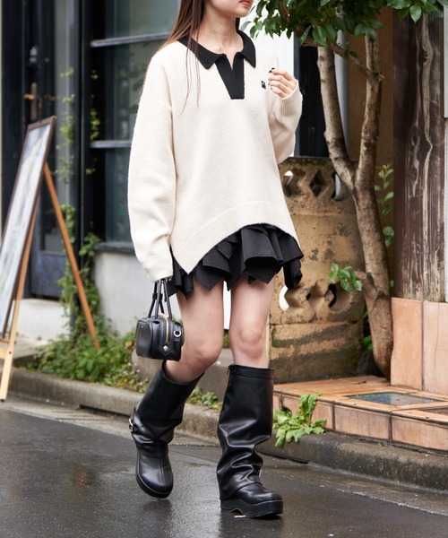 RAY CASSIN(レイカズン)の「ティアードミニスカパン(スカート・レディース・ブラック/カーキ/ホワイト・FREE)」の11枚目の写真