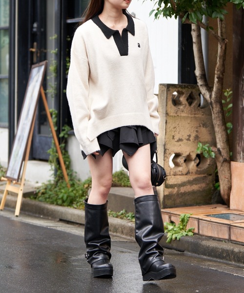 RAY CASSIN(レイカズン)の「ティアードミニスカパン(スカート・レディース・ブラック/カーキ/ホワイト・FREE)」の12枚目の写真