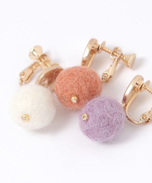 GLOBAL WORK（グローバルワーク）の「MADE IN JAPANフェルトイヤリング/251953（イヤリング・レディース・ホワイト/パープル/オレンジ・ONE SIZE）」の5枚目の写真