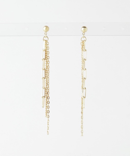 URBAN RESEARCH Sonny Label（アーバンリサーチサニーレーベル）の「フリンジチェーンピアス（ピアス（両耳用）・レディース・ゴールド/シルバー・ONE）」の4枚目の写真