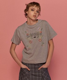 ラメ入り❤︎　Lサイズ　Off Shoulder Glitter Tee　ピンク XSサイズあり【ROBE de FLEURS/ローブドフルール】フリルワン