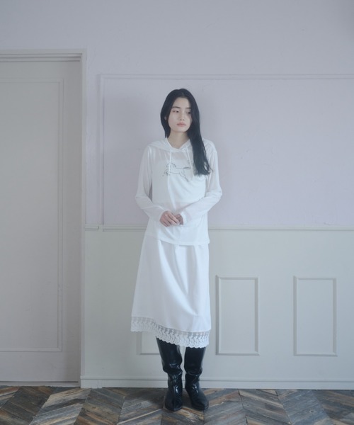 Smyeon(スミョン)の「Antique lace midi skirt/アンティークレースミディスカート(スカート・レディース・ホワイト・FREE)」の9枚目の写真