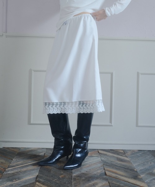 Smyeon(スミョン)の「Antique lace midi skirt/アンティークレースミディスカート(スカート・レディース・ホワイト・FREE)」の5枚目の写真