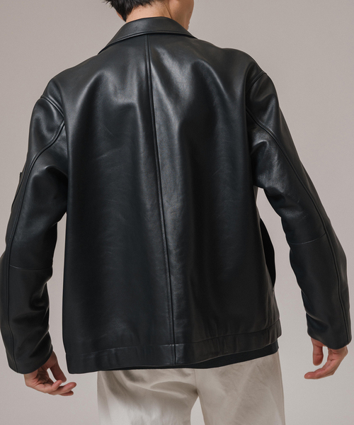 EDIFICE（エディフィス）の「ETS.MATERIAUX(マテリオ) ラムレザー フレンチパイロットジャケット（その他アウター・メンズ・ネイビー・MEDIUM/LARGE）」の10枚目の写真