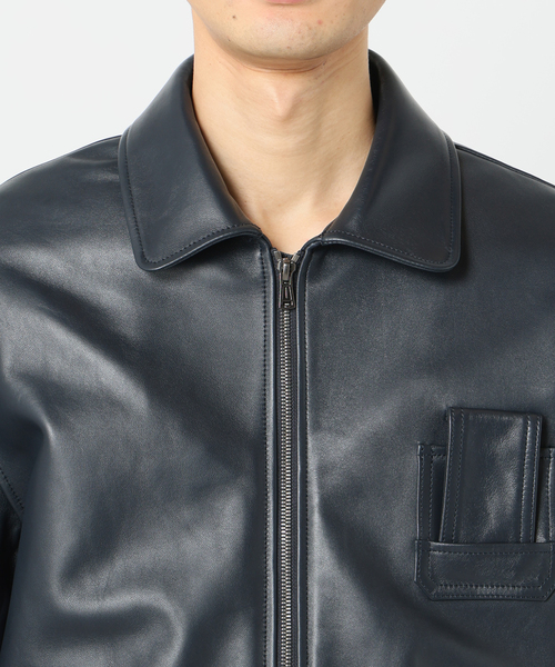 EDIFICE（エディフィス）の「ETS.MATERIAUX(マテリオ) ラムレザー フレンチパイロットジャケット（その他アウター・メンズ・ネイビー・MEDIUM/LARGE）」の15枚目の写真