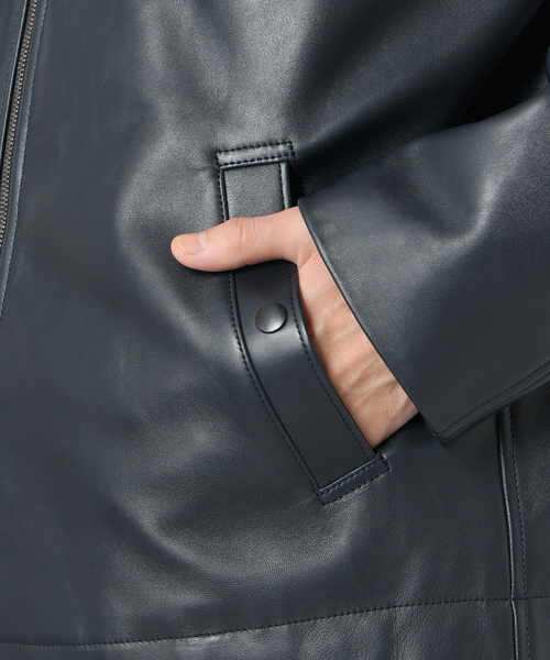 EDIFICE（エディフィス）の「ETS.MATERIAUX(マテリオ) ラムレザー フレンチパイロットジャケット（その他アウター・メンズ・ネイビー・MEDIUM/LARGE）」の22枚目の写真