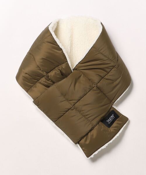 TAION(タイオン)の「【TAION】 REVERSIBLE MOUNTAIN DOWNxBOA SCARF マウンテン リバーシブル ダウン×ボア マフラー(マフラー・メンズ・ブラック/オリーブ/ブラック系/ネイビー・フリー)」の1枚目の写真