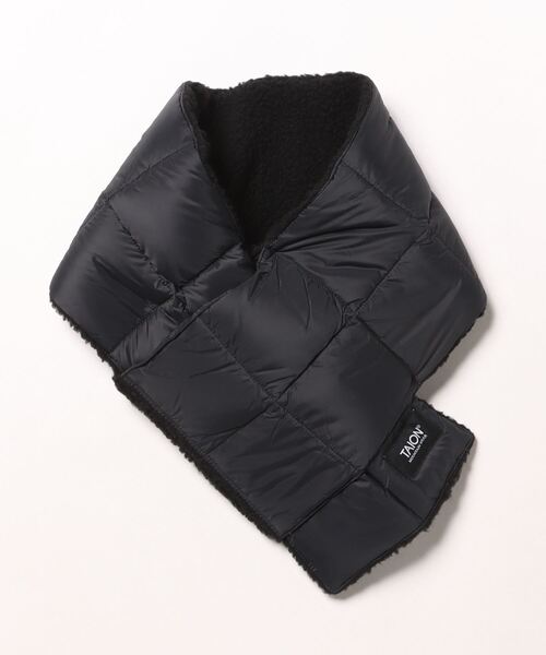 TAION(タイオン)の「【TAION】 REVERSIBLE MOUNTAIN DOWNxBOA SCARF マウンテン リバーシブル ダウン×ボア マフラー(マフラー・メンズ・ブラック/オリーブ/ブラック系/ネイビー・フリー)」の2枚目の写真
