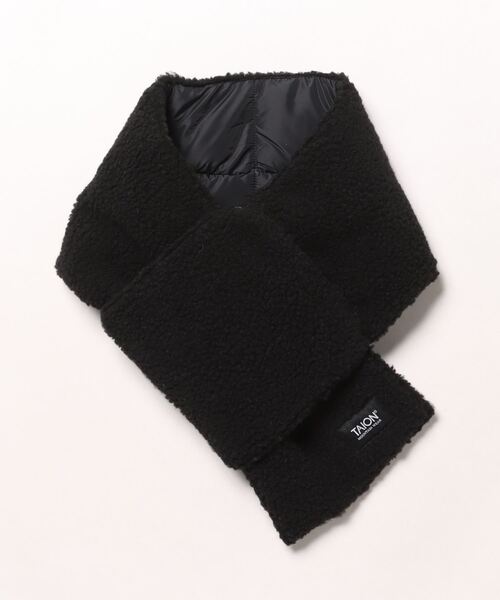 TAION(タイオン)の「【TAION】 REVERSIBLE MOUNTAIN DOWNxBOA SCARF マウンテン リバーシブル ダウン×ボア マフラー(マフラー・メンズ・ブラック/オリーブ/ブラック系/ネイビー・フリー)」の6枚目の写真