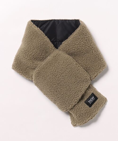 TAION(タイオン)の「【TAION】 REVERSIBLE MOUNTAIN DOWNxBOA SCARF マウンテン リバーシブル ダウン×ボア マフラー(マフラー・メンズ・ブラック/オリーブ/ブラック系/ネイビー・フリー)」の9枚目の写真
