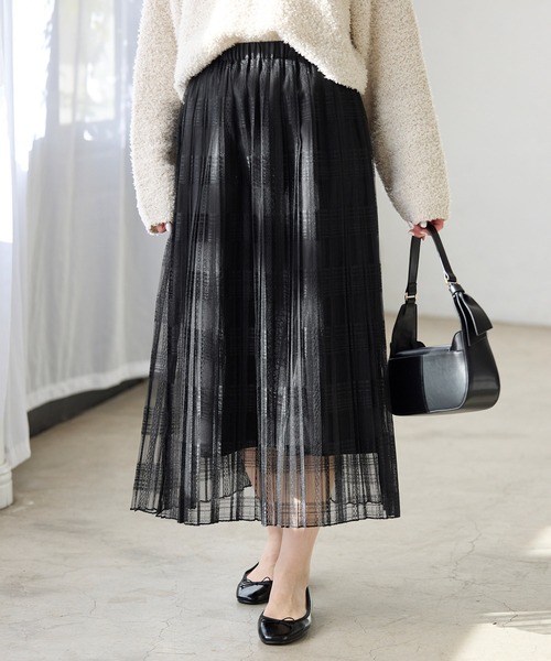 ROPE' PICNIC（ロペピクニック）の「レースプリーツロングスカート（スカート・レディース・ホワイト/ブラック・38）」の16枚目の写真