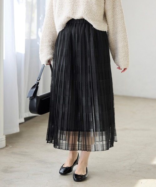 ROPE' PICNIC（ロペピクニック）の「レースプリーツロングスカート（スカート・レディース・ホワイト/ブラック・38）」の17枚目の写真