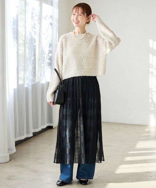 ROPE' PICNIC（ロペピクニック）の「レースプリーツロングスカート（スカート・レディース・ホワイト/ブラック・38）」の19枚目の写真