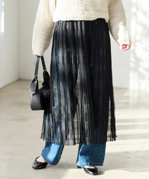 ROPE' PICNIC（ロペピクニック）の「レースプリーツロングスカート（スカート・レディース・ホワイト/ブラック・38）」の22枚目の写真