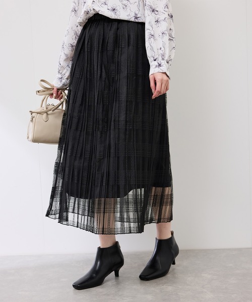 ROPE' PICNIC（ロペピクニック）の「レースプリーツロングスカート（スカート・レディース・ホワイト/ブラック・38）」の8枚目の写真