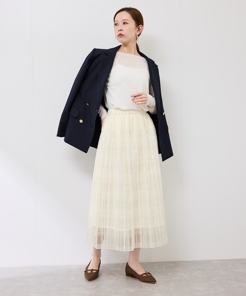 ROPE' PICNIC（ロペピクニック）の「レースプリーツロングスカート（スカート・レディース・ホワイト/ブラック・38）」の9枚目の写真