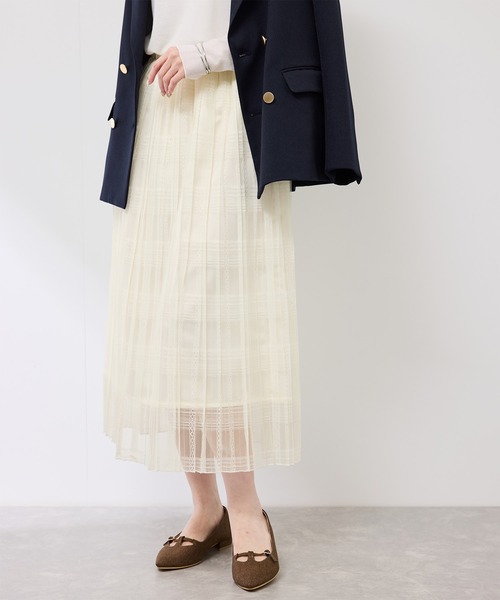 ROPE' PICNIC（ロペピクニック）の「レースプリーツロングスカート（スカート・レディース・ホワイト/ブラック・38）」の13枚目の写真