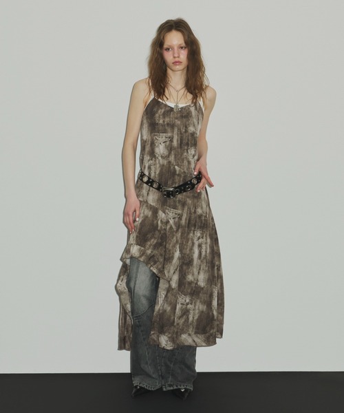 SHAGGIE(シャギー)の「【ViVi掲載】チェック柄/ニュアンス柄バッククロスロングワンピース(ワンピース・レディース・ネイビー/ブラウン・SMALL/MEDIUM)」の12枚目の写真