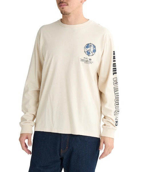 RVCA(ルーカ)の「RVCA メンズ PEACE WIRE LS ロンT/ルーカバックプリント長袖ロンT(Tシャツ/カットソー・メンズ・グレー系その他/クリーム/オレンジ系その他・SMALL/MEDIUM/LARGE/X-LARGE)」の8枚目の写真