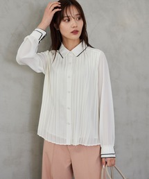 Andemiu | プリーツパイピングブラウス291634(シャツ/ブラウス)