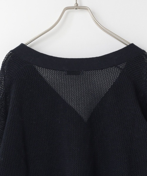 LOWRYS FARM（ローリーズファーム）の「メッシュアミＶカーディガン　 310626（カーディガン/ボレロ・メンズ・ネイビー/ブルー/グレー・FREE）」の7枚目の写真