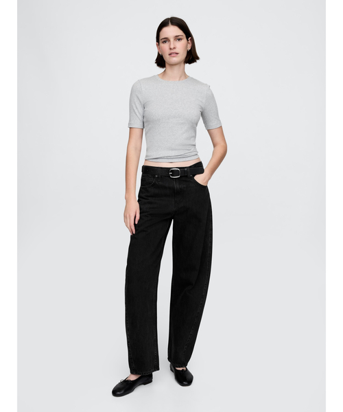 GAP(ギャップ)の「モダン クルーネックTシャツ 半袖(Tシャツ/カットソー・レディース・ブラック/ネイビー/ライトグレー/ホワイト/ブラック×ホワイト・XXS/S/XL/XS/M/L)」の10枚目の写真