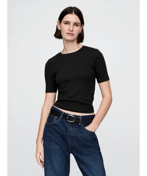 GAP(ギャップ)の「モダン クルーネックTシャツ 半袖(Tシャツ/カットソー・レディース・ブラック/ネイビー/ライトグレー/ホワイト/ブラック×ホワイト・XXS/S/XL/XS/M/L)」の3枚目の写真