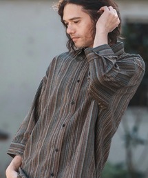 CAMBIO | ms5959-Multi Stripe 3-4 Sleeve Relax Shirts 7分袖シャツ(シャツ/ブラウス)