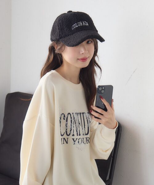 RETRO GIRL(レトロガール)の「フラワープリントトレーナー(スウェット・レディース・ナチュラル/ダークブルー/ホワイト系その他・FREE)」の7枚目の写真