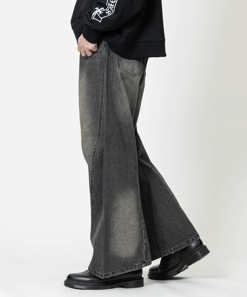 JOHN'S CLOSET（ジョンズクローゼット）の「【13】グラインダーデザイン カーブデニム/コクーンパンツ（デニムパンツ・メンズ・ブラック/グレー/ブルー・MEDIUM/LARGE）」の6枚目の写真