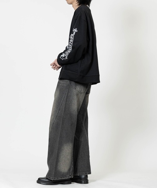 JOHN'S CLOSET（ジョンズクローゼット）の「【13】グラインダーデザイン カーブデニム/コクーンパンツ（デニムパンツ・メンズ・ブラック/グレー/ブルー・MEDIUM/LARGE）」の10枚目の写真