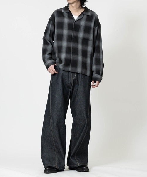 JOHN'S CLOSET（ジョンズクローゼット）の「【13】グラインダーデザイン カーブデニム/コクーンパンツ（デニムパンツ・メンズ・ブラック/グレー/ブルー・MEDIUM/LARGE）」の16枚目の写真