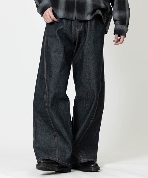 JOHN'S CLOSET（ジョンズクローゼット）の「【13】グラインダーデザイン カーブデニム/コクーンパンツ（デニムパンツ・メンズ・ブラック/グレー/ブルー・MEDIUM/LARGE）」の12枚目の写真