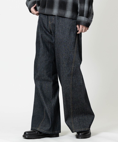 JOHN'S CLOSET（ジョンズクローゼット）の「【13】グラインダーデザイン カーブデニム/コクーンパンツ（デニムパンツ・メンズ・ブラック/グレー/ブルー・MEDIUM/LARGE）」の13枚目の写真