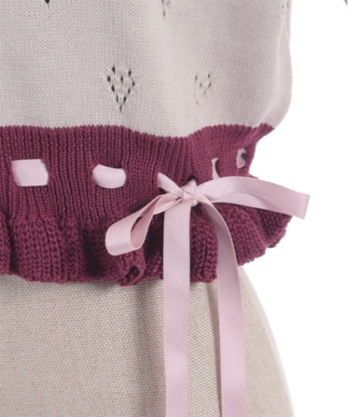 セール】ハート透かし編みニットカーディガン（カーディガン/ボレロ