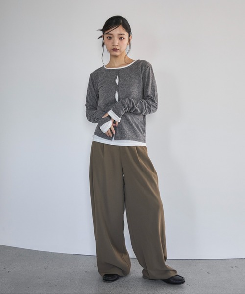 feepur（フェピュール）の「フロントホールシアーセットロンTee（Tシャツ/カットソー・レディース・ブラック/杢グレー/オフホワイト・MEDIUM）」の19枚目の写真