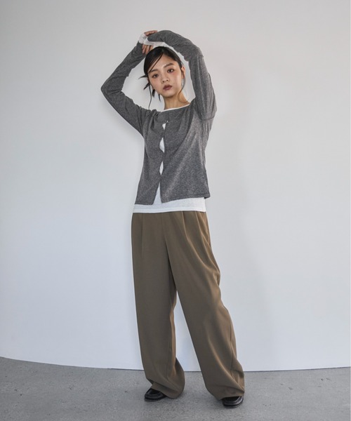feepur（フェピュール）の「フロントホールシアーセットロンTee（Tシャツ/カットソー・レディース・ブラック/杢グレー/オフホワイト・MEDIUM）」の18枚目の写真
