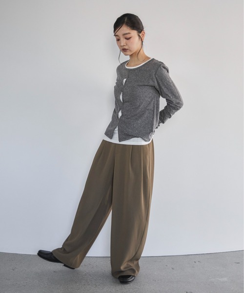 feepur（フェピュール）の「フロントホールシアーセットロンTee（Tシャツ/カットソー・レディース・ブラック/杢グレー/オフホワイト・MEDIUM）」の21枚目の写真