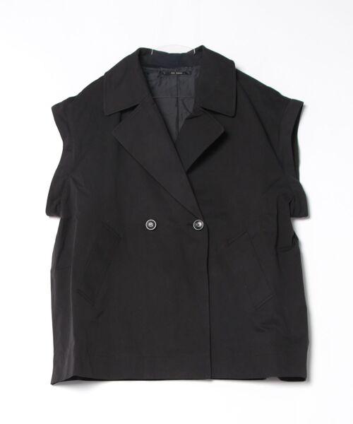 Three Four Time（ｽﾘｰﾌｫｰﾀｲﾑ）の「MA-1スリーブビックカラーハーフコート（その他アウター・レディース・ブラック/カーキ・FREE）」の4枚目の写真