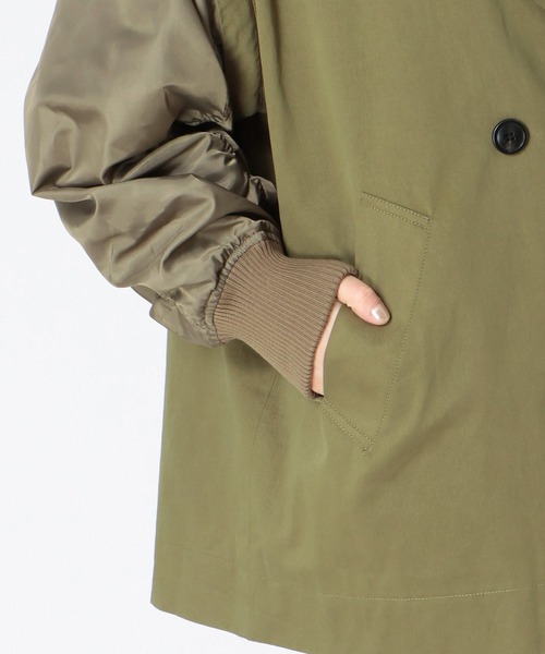 Three Four Time（ｽﾘｰﾌｫｰﾀｲﾑ）の「MA-1スリーブビックカラーハーフコート（その他アウター・レディース・ブラック/カーキ・FREE）」の10枚目の写真