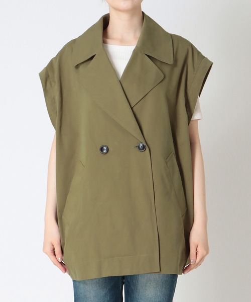 Three Four Time（ｽﾘｰﾌｫｰﾀｲﾑ）の「MA-1スリーブビックカラーハーフコート（その他アウター・レディース・ブラック/カーキ・FREE）」の15枚目の写真